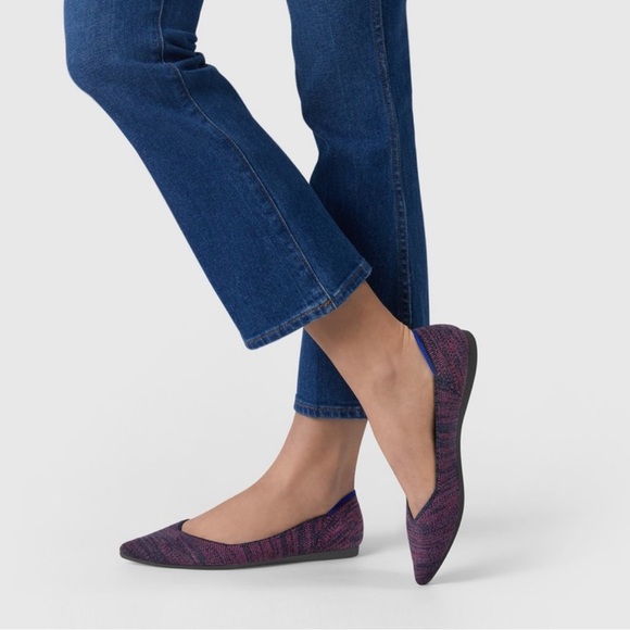 ROTHY’S The Point Magenta Heather Purple Blue Pointed Toe Slip On Flats Sz 9.5 - Picture 2 of 15